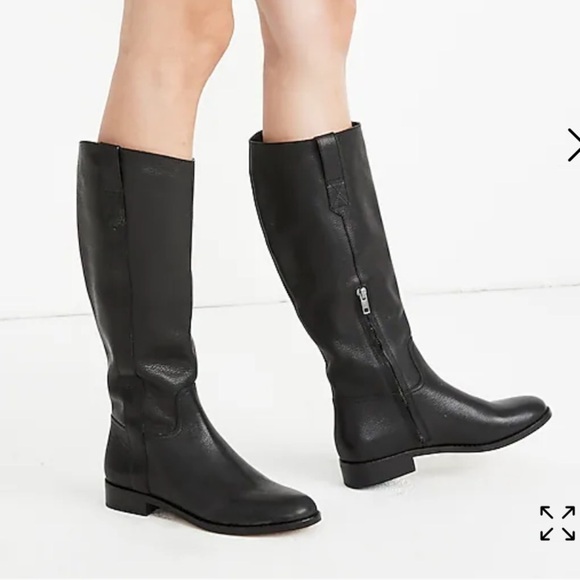 Madewell The Winslow Knee-High Boot Boots Classic Black Leather size 7 - Picture 1 of 6